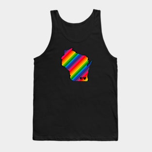 USA States: Wisconsin (rainbow) Tank Top